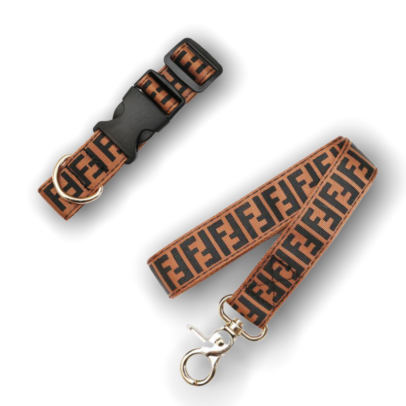 F Dog Collar & Leash Set Purrfect Puppy