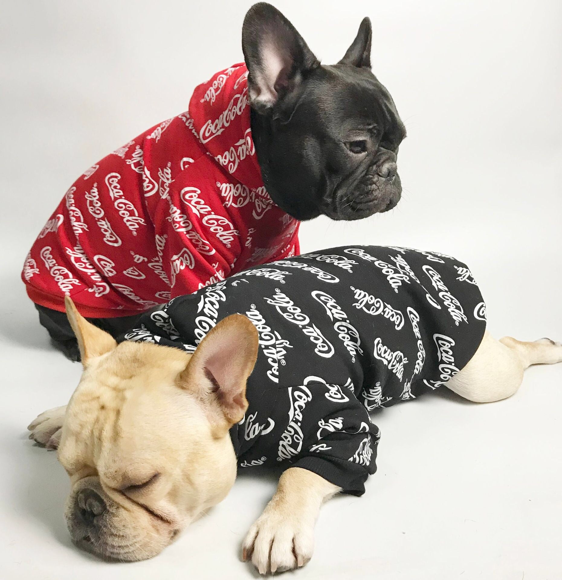 Coca Cola Hoodie Designer Fashion Brand Small Pet Dog Bulldog Shirt Luxury Vest Size M
