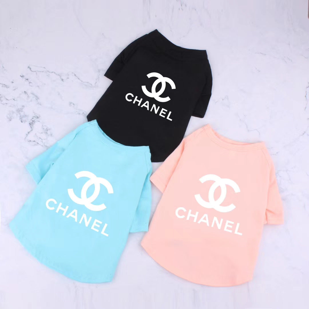 Chanel T-shirt Designer Fashion Brand Small Pet Dog Bulldog Shirt Luxury Vest Size M