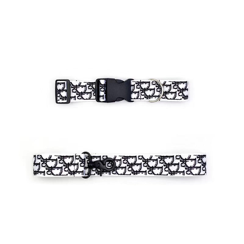 D Dog  Collar & Leash Set ⚪