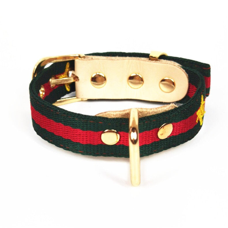 Pucci Dog Leather Collar & Leash Set