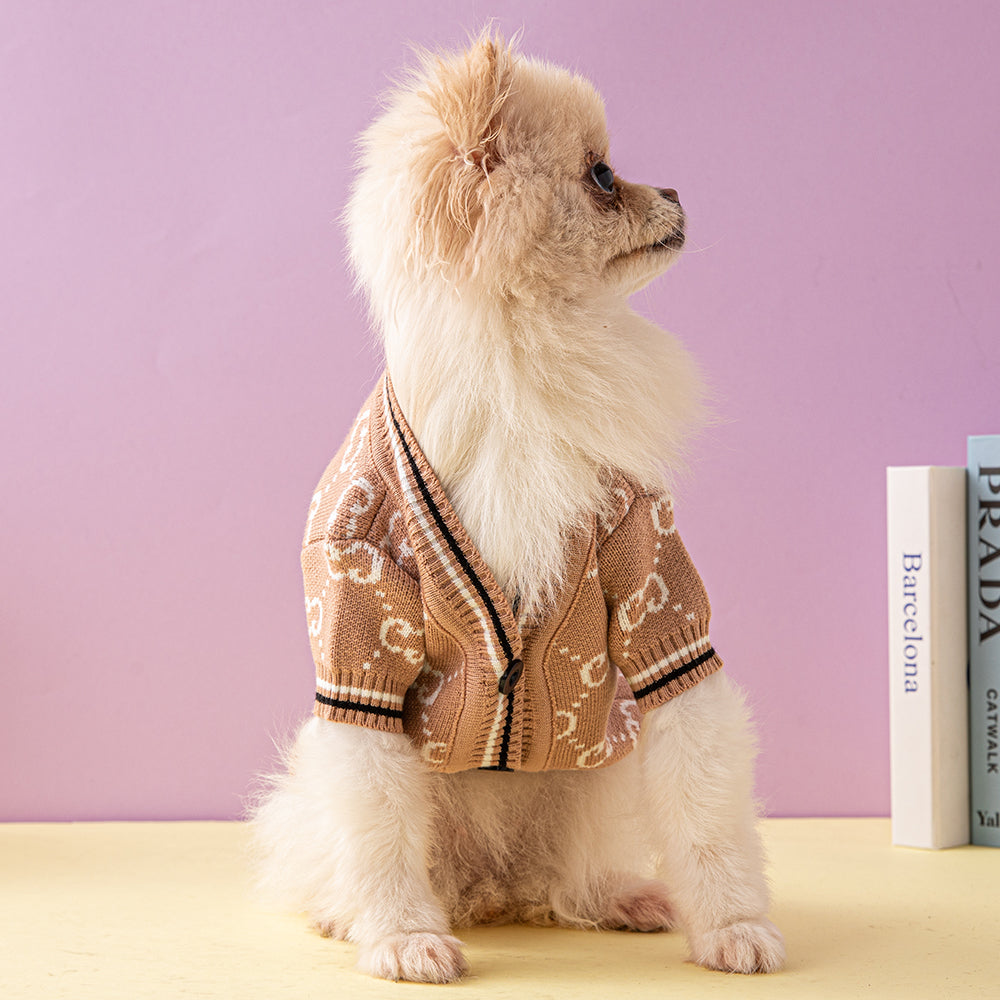 Pucci Dog Elegant Sweater Coffee