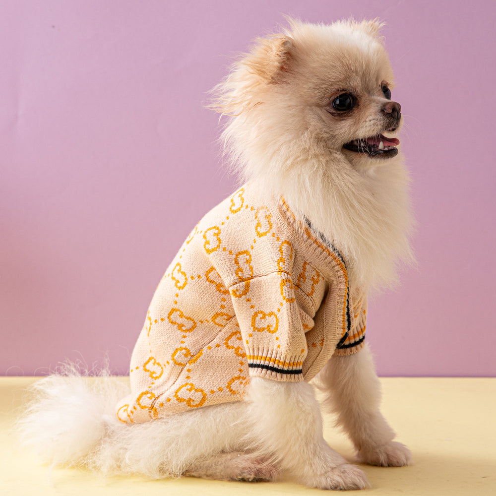 Pucci Dog Elegant Sweater Beige