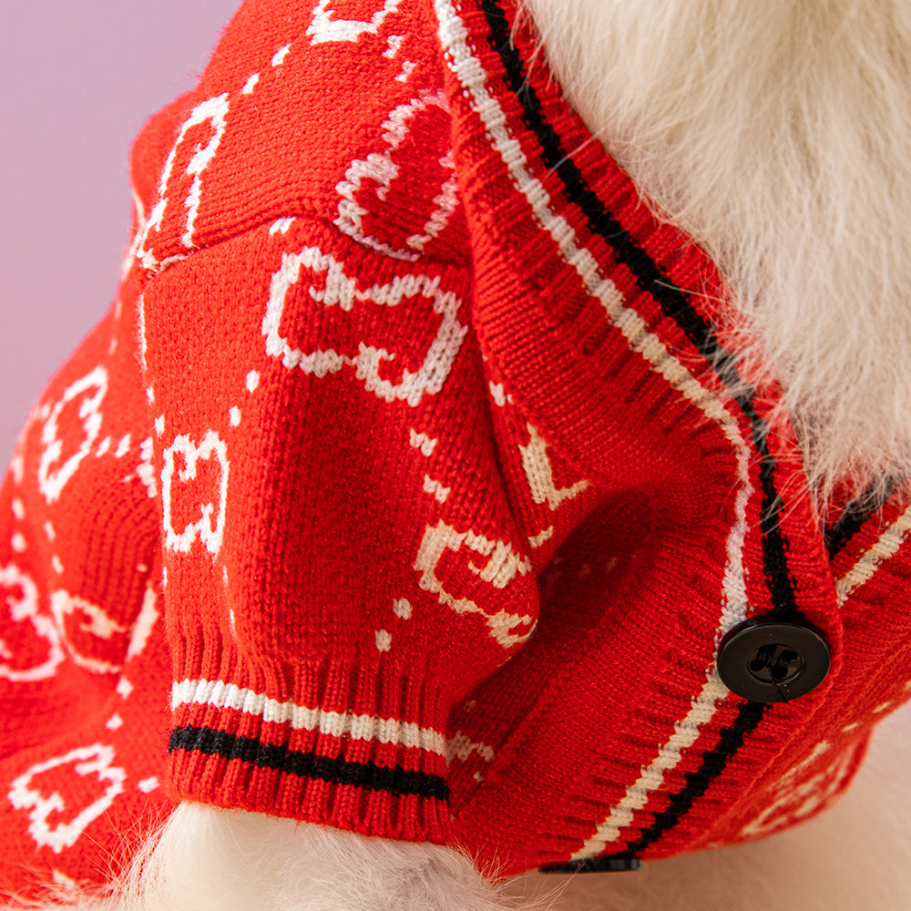 Pucci Dog Elegant Sweater Red