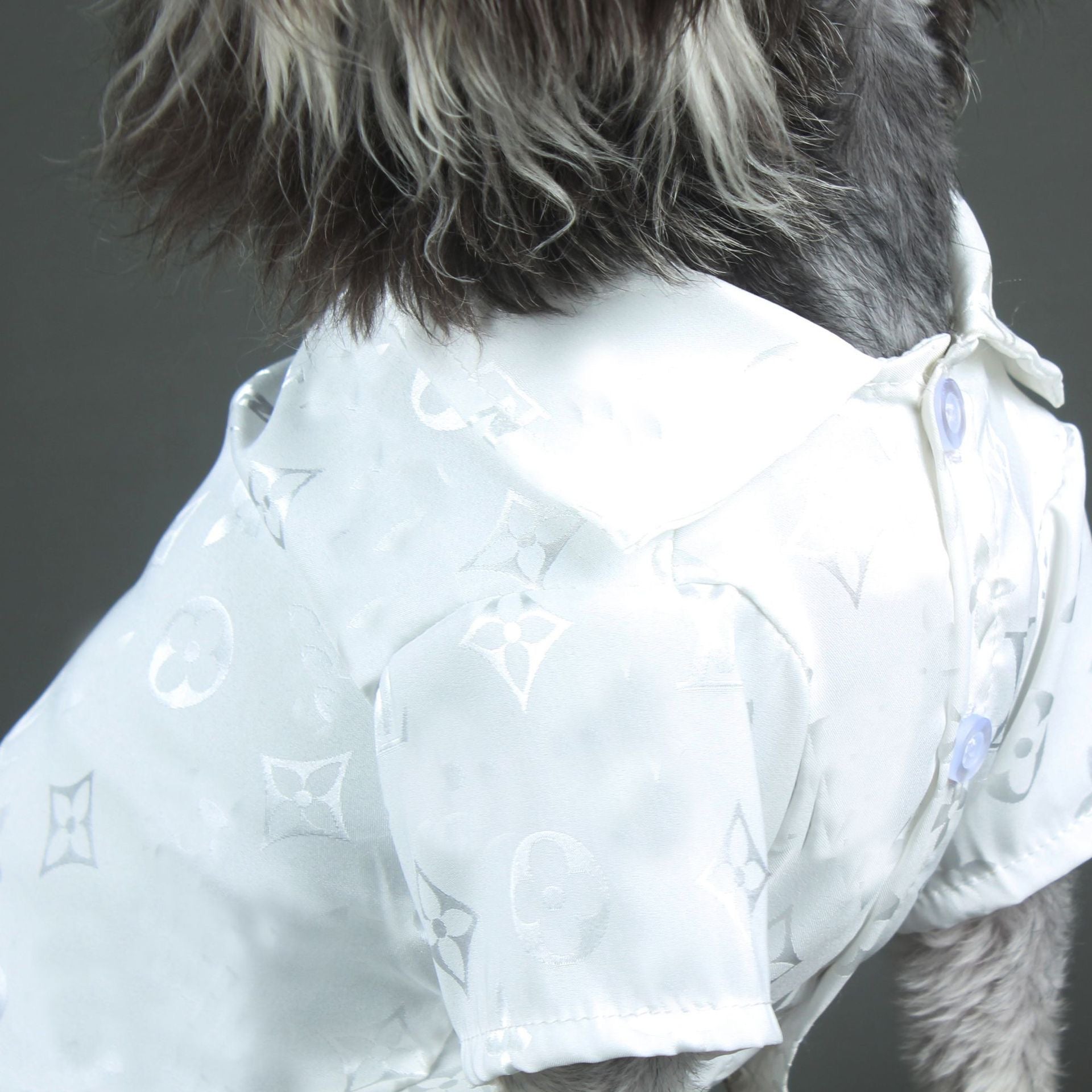 Louis Vuitton White Shirt Designer Fashion Brand Small Pet Dog Bulldog Shirt Luxury Vest Size M