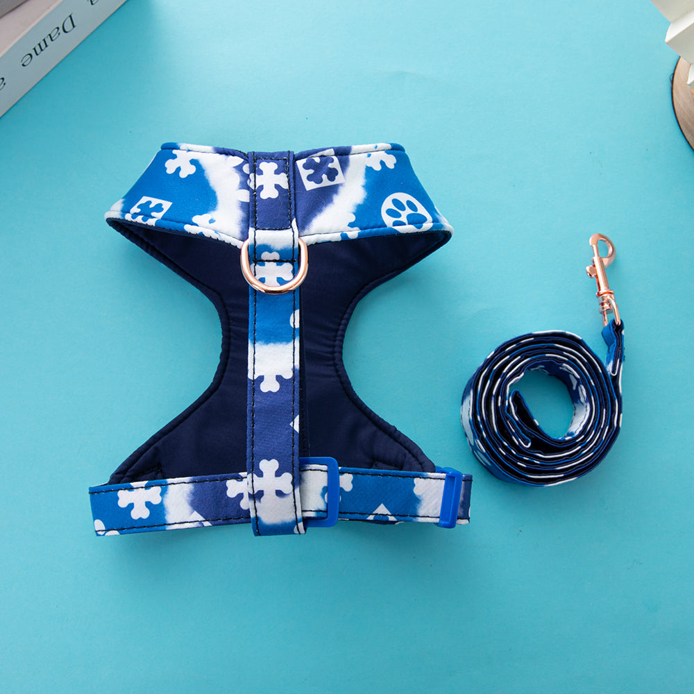 LV Dog Harness Blue