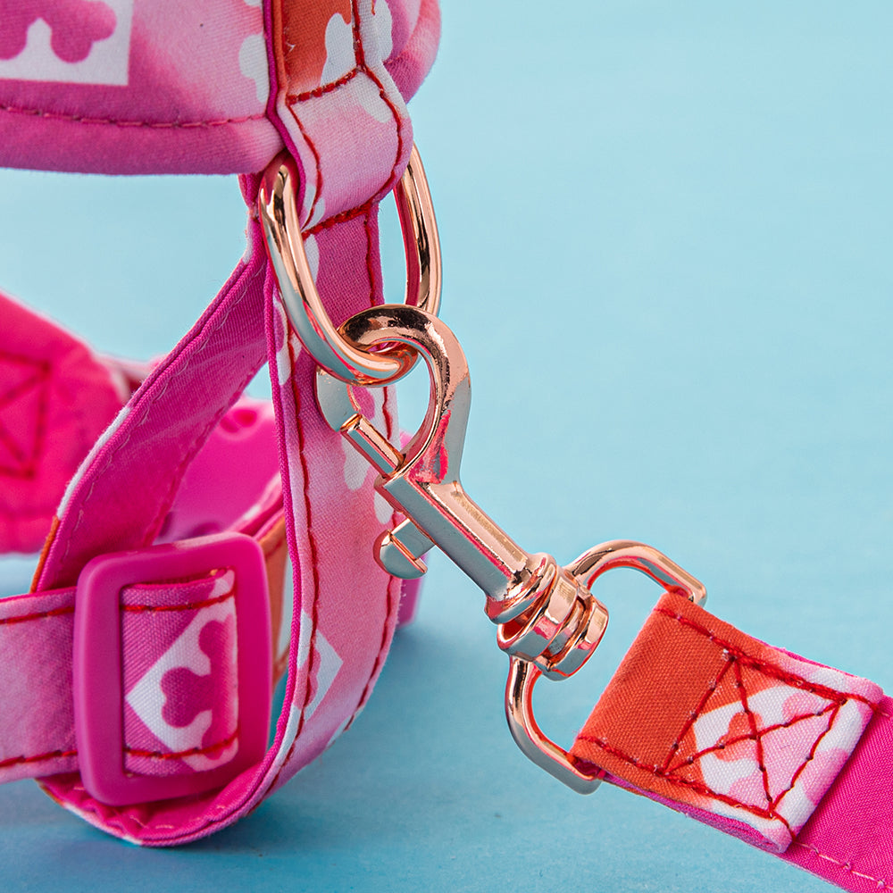 LV Dog Harness Pink