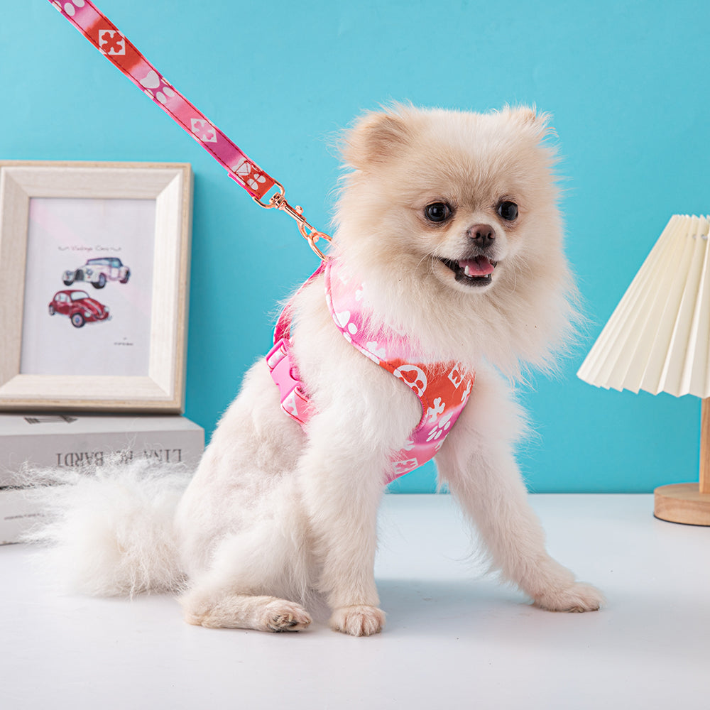 LV Dog Harness Pink