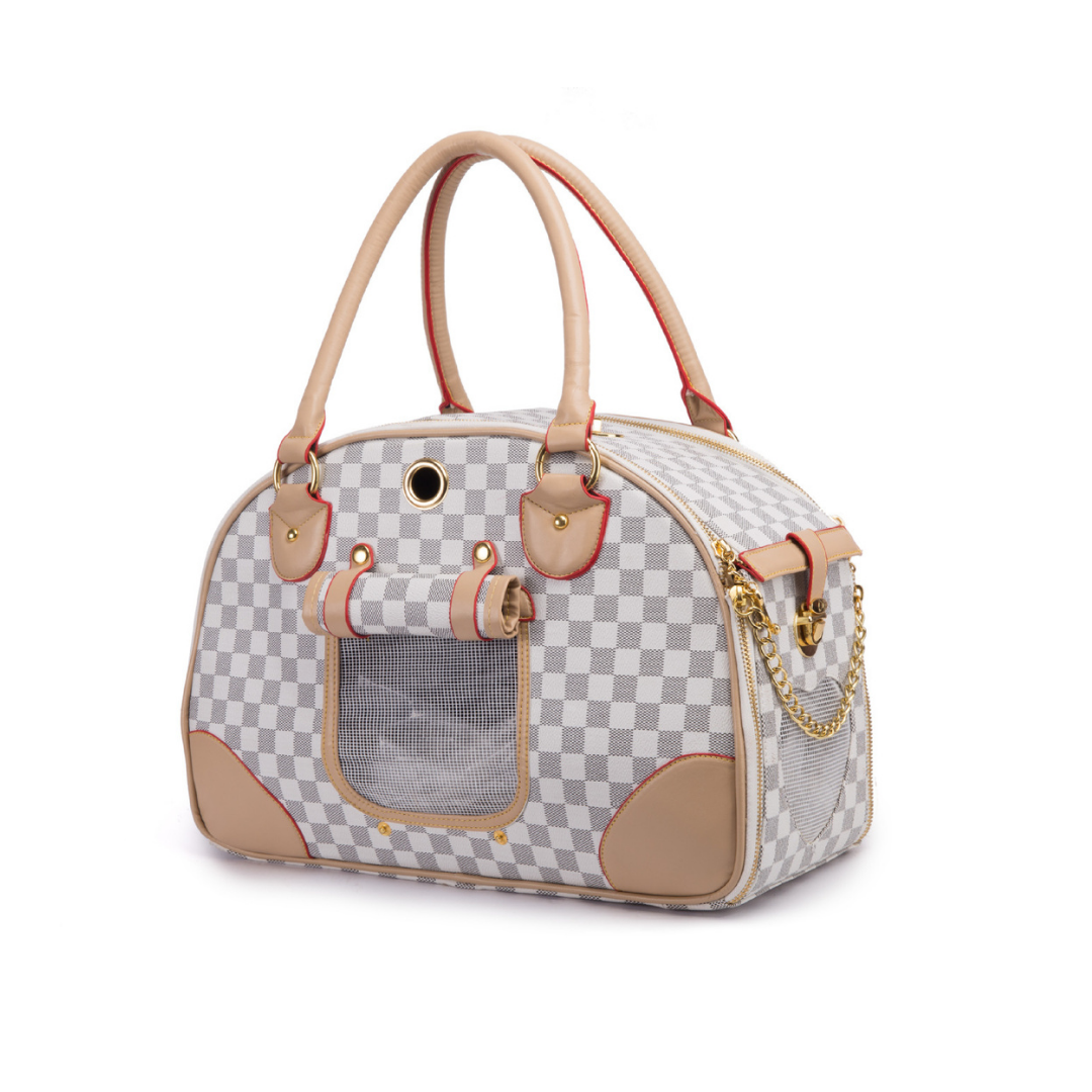 LV Dog Leather Carrier Handbag