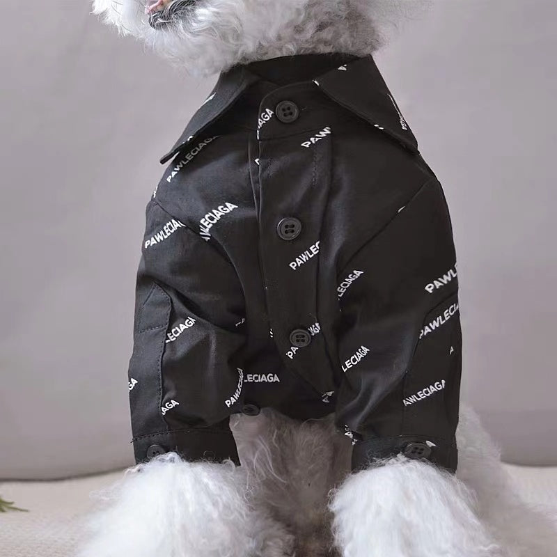 Pawlenciaga Shirt  Designer Fashion Brand Small Pet Dog Bulldog Shirt Luxury Vest Size M