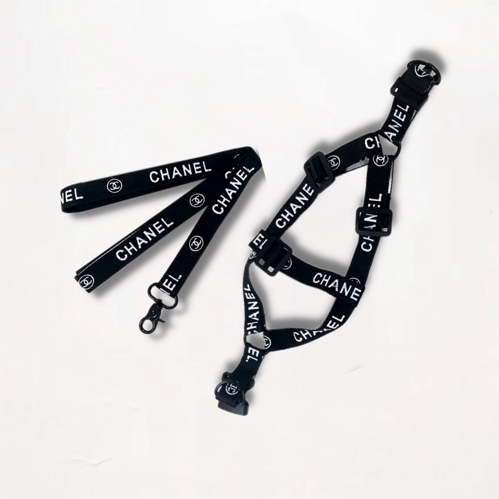 Chanel dog online harness and leash