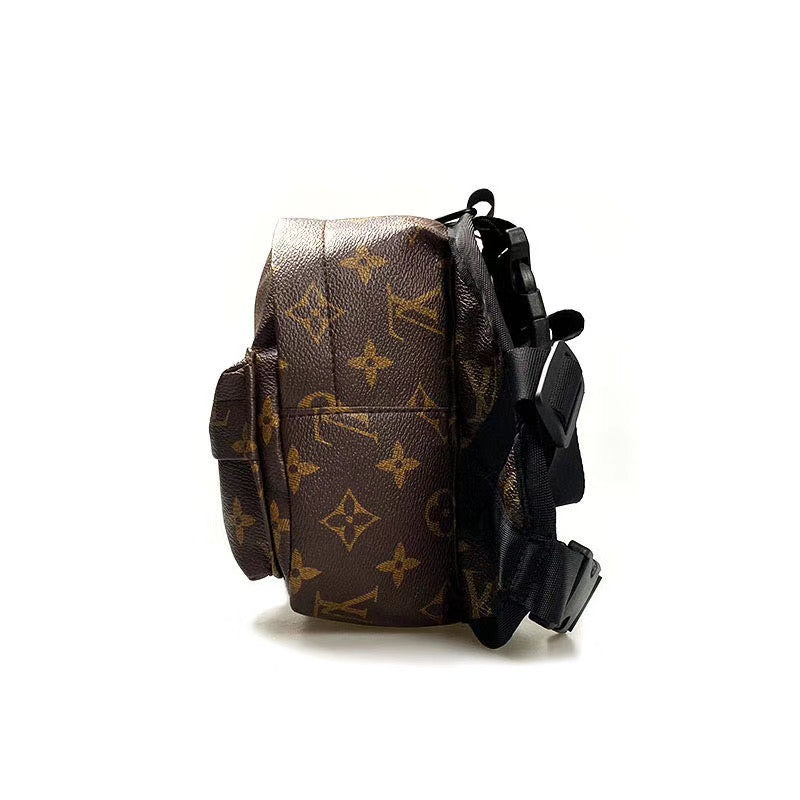 LV Dog Leather Backpack & Leash Set